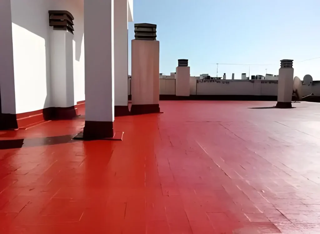Terraza cubierta impermeabilizada realizada por Los Pintores Sabadell